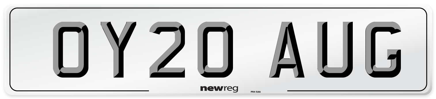 OY20 AUG Number Plate from New Reg